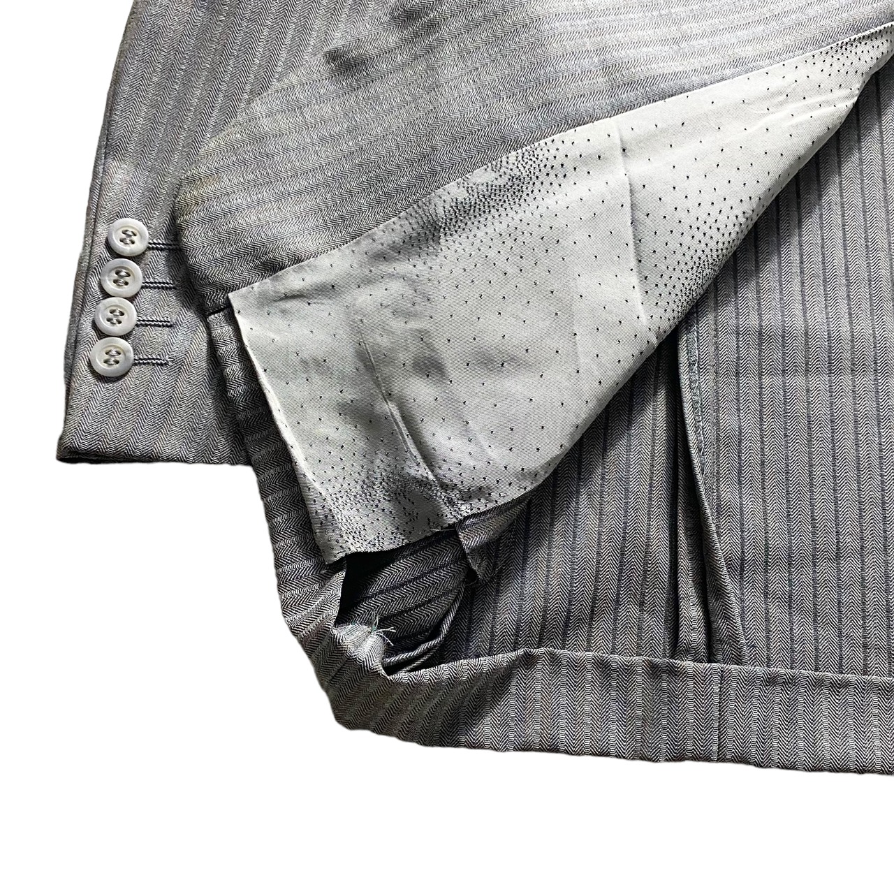 VERSACE herringbone stripe suits set-up