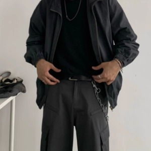 ジップワークシンプルブルゾン　0891