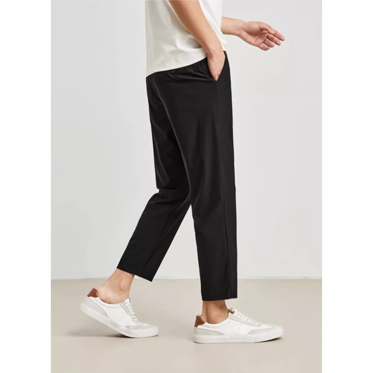 ノープリーツストレートカジュアル クロップドパンツ af0284