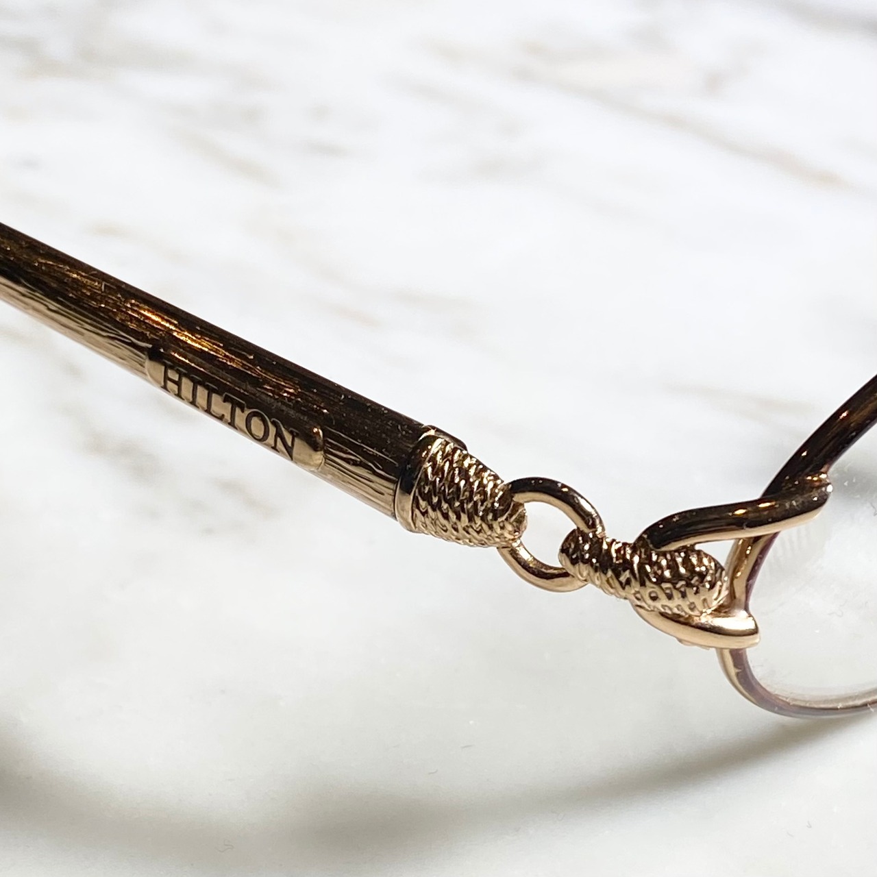 vintage HILTON K24 gold plated brown oval glasses “montecalro” “353”