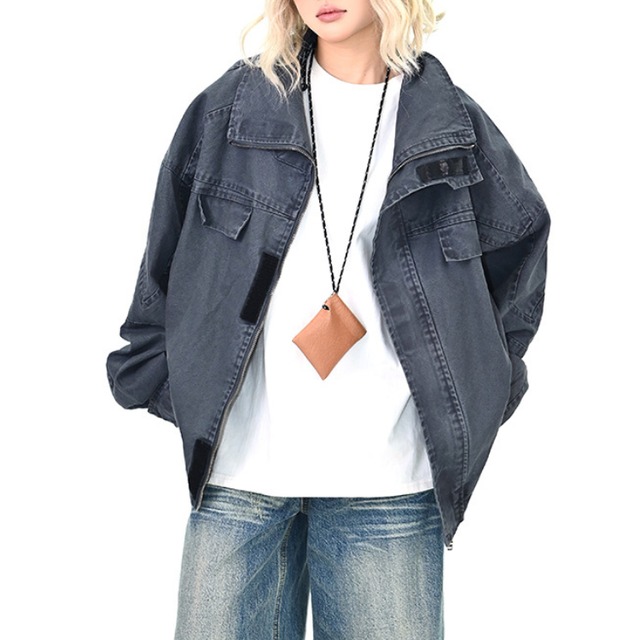 stand collar simple jacket　スタンドカラーシンプルジャケット　J1421