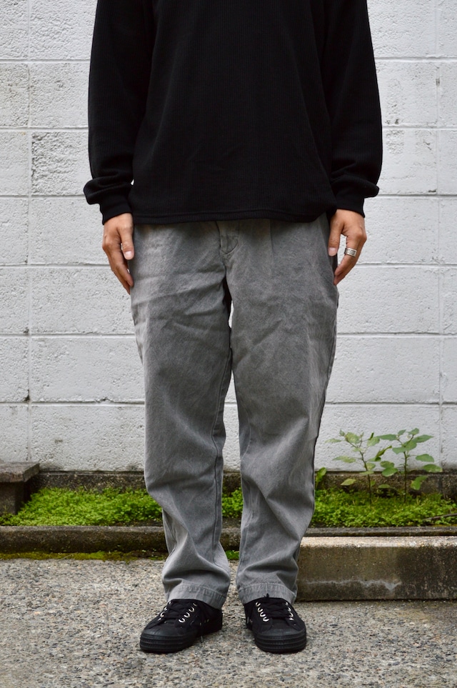 SEUVAS 10oz Heavy Canvas Tapered 2tuck Trousers "Dyed SUMI" Made in Japan Kurashiki ソウバス 倉敷帆布 ツータックトラウザー 炭染め