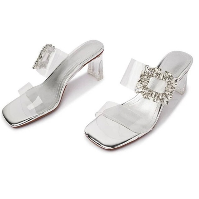 kirakira bijou clear sandals