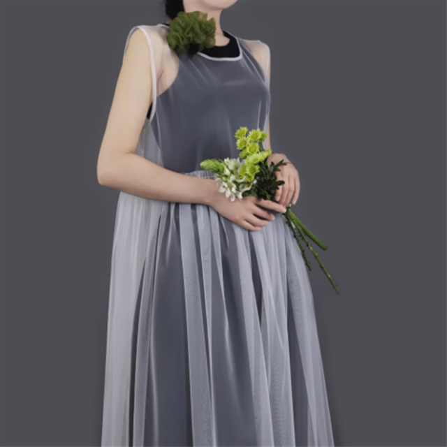 【Tea Tree】チュールノースリーブワンピース 6color 10875