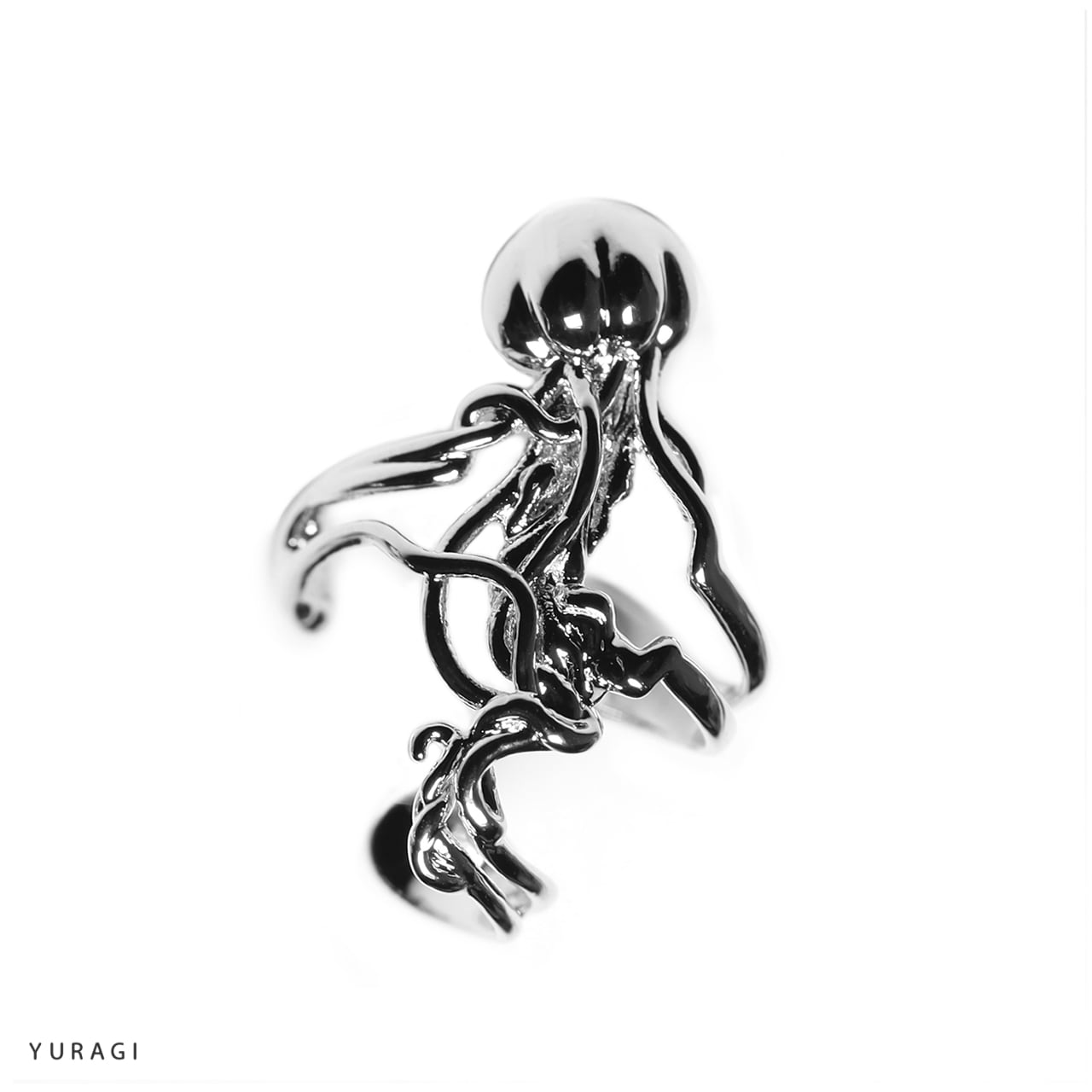 silver Jellyfish ear cuff-シルバークラゲイヤーカフ | YURAGI