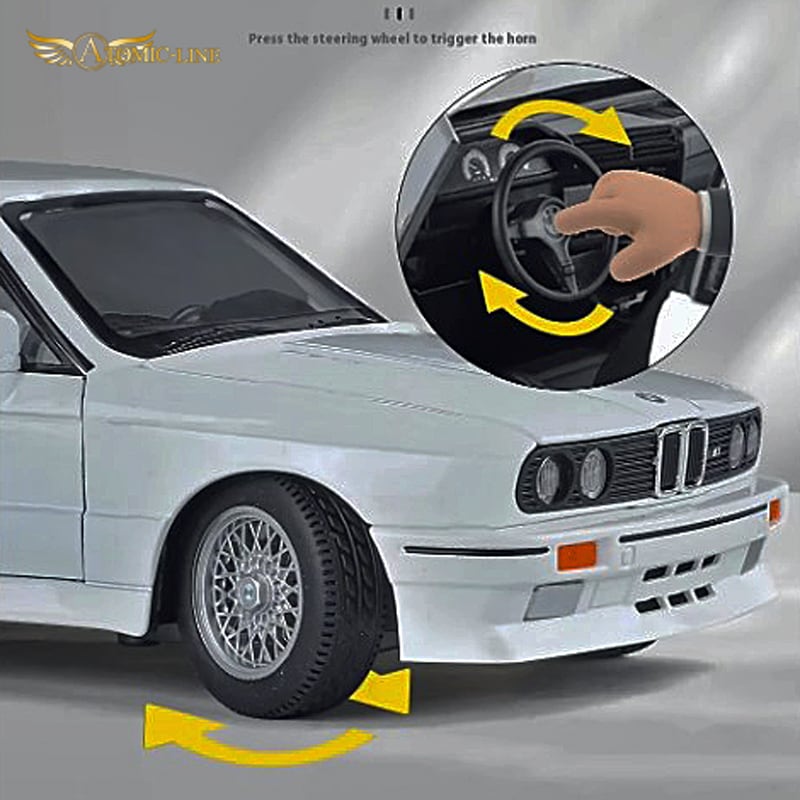 BMW M3 E30 クーペ 1/24 ミニカー 全4色 ライト点灯 エンジン