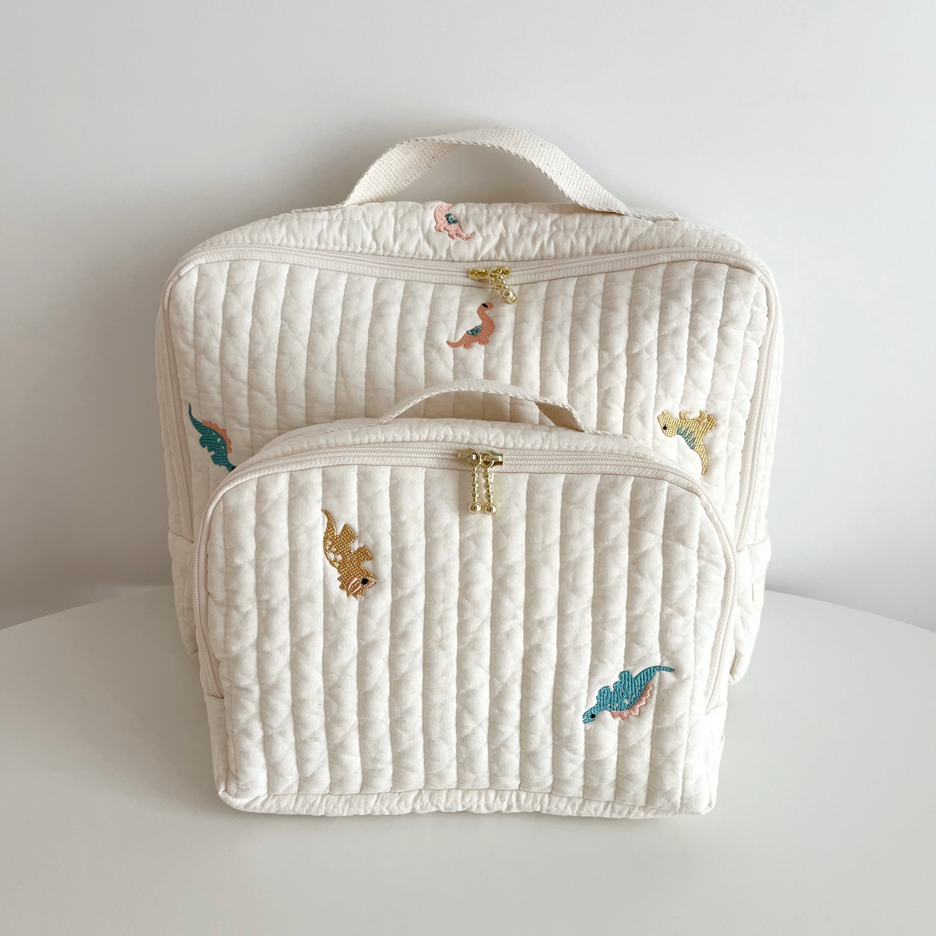 【LilyBlanc original】恐竜刺繍トラベルバッグS | イブル&Baby