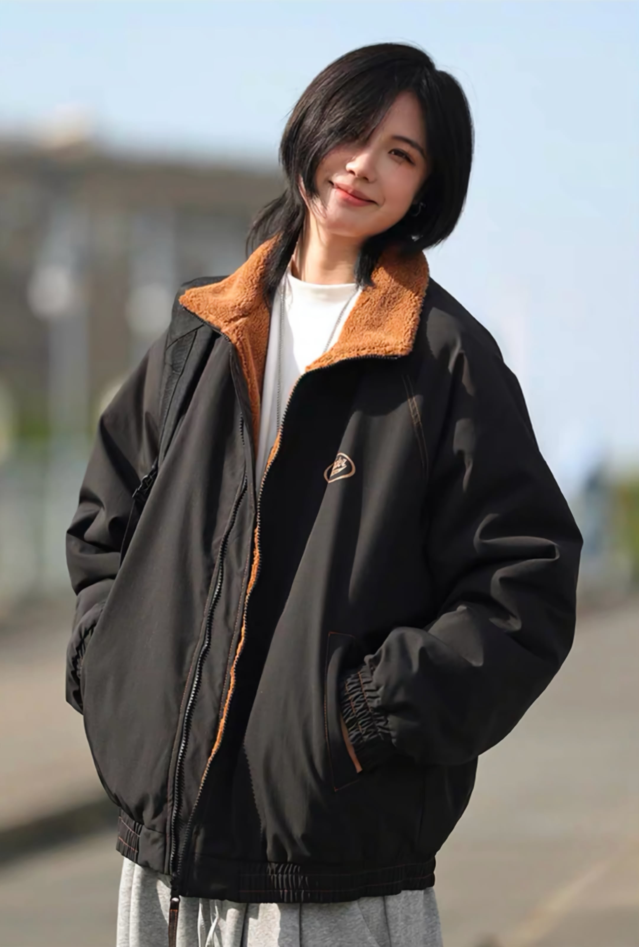 グラム glamb リバーシブルボアジャケット レザージャケット glamb 