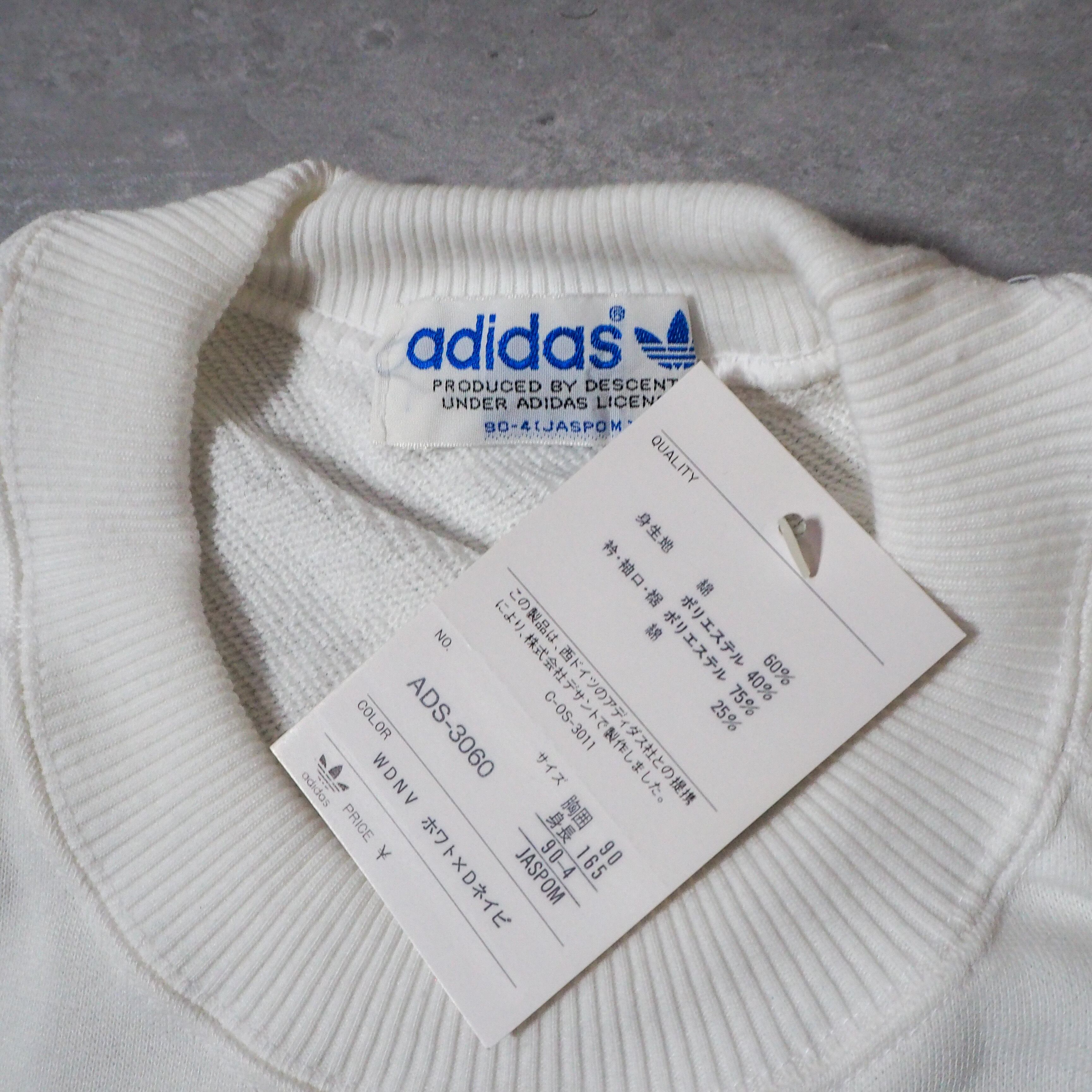 80s “ADIDAS” made by DESCENTE Trefoil logo sweat shirt Dead Stock 