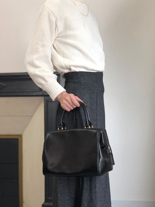 CELINE セリーヌ ハンドバッグ ブラック レザー 2WAY ミニボストン vintage ヴィンテージ オールド mh45yy