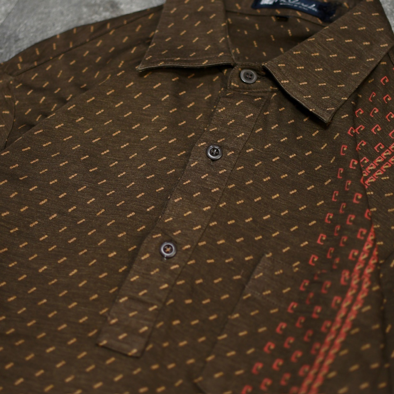 pattern polo shirt brown