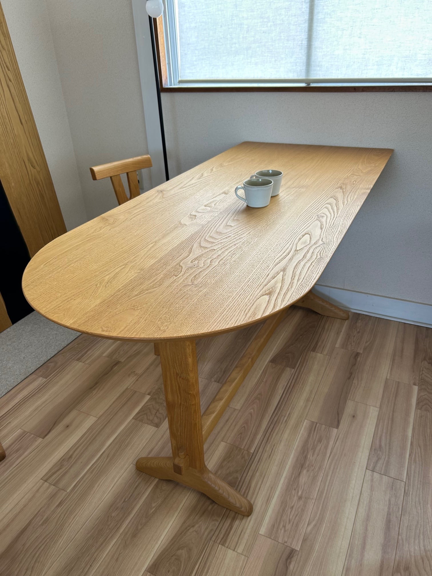 OK03 OKA benchwithback 栗の無垢の木 背付ベンチ 2．3人掛け