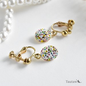 SWAYING OVAL ピアス・イヤリング（ミックスカラー）プレシオサ使用【1点物】