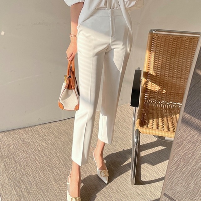 Slim straight leg pants【S00016】