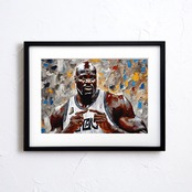 The Big Aristotle|NBAレジェンドをオマージュしたモダンアートポスター|知性とパワーを象徴するスタイリッシュなインテリアアートA4ポスター