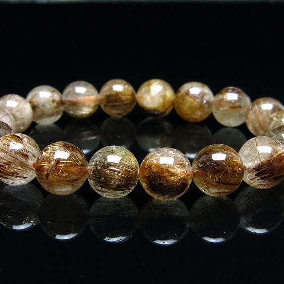 キャッツアイルチルクォーツ ブレスレット 11mm ルチルクォーツ ブレス 一点物 メール便可 [M便 1/10] 111-45757