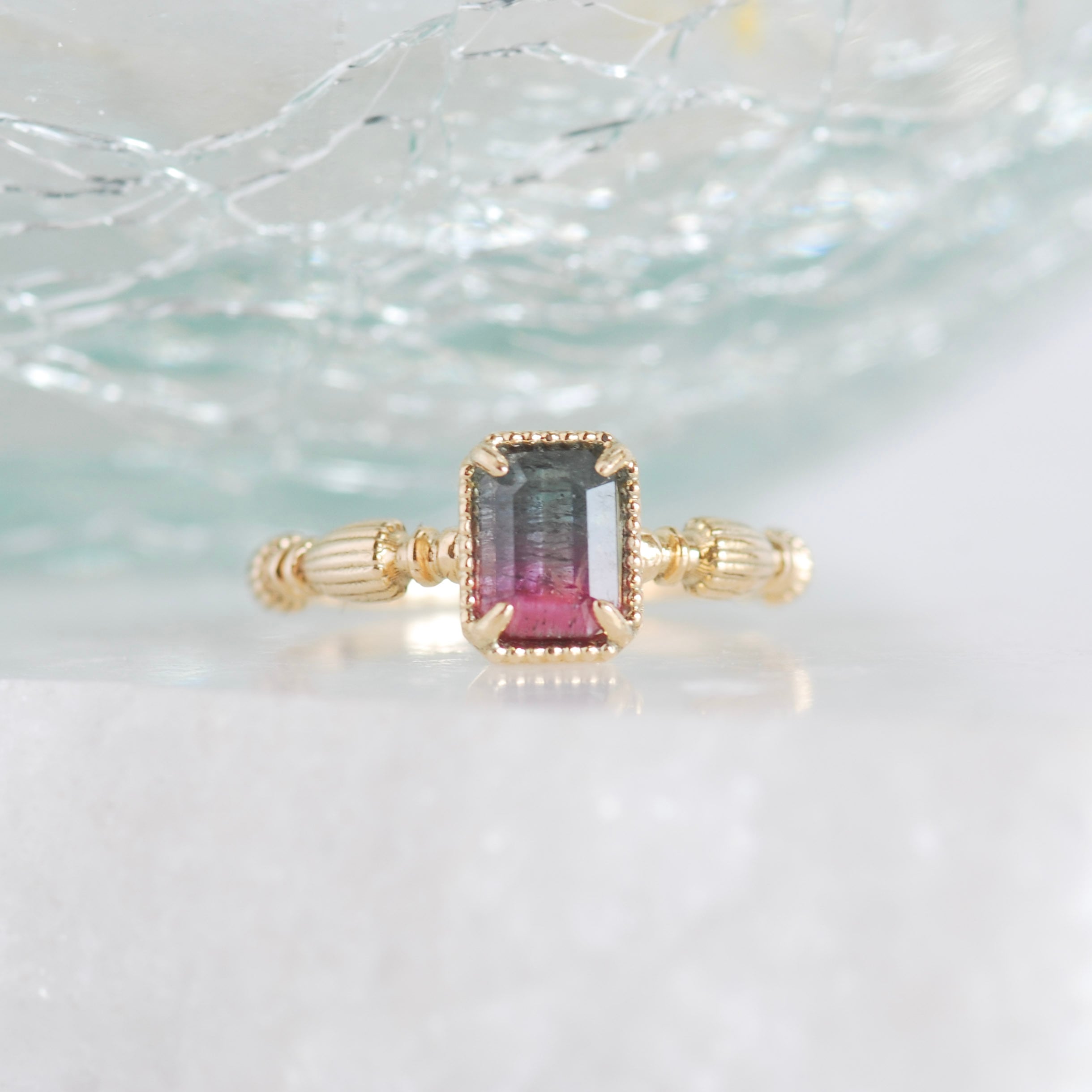 バイカラートルマリン リング / K10YG【1点限り】 | DoubleMoon jewelry