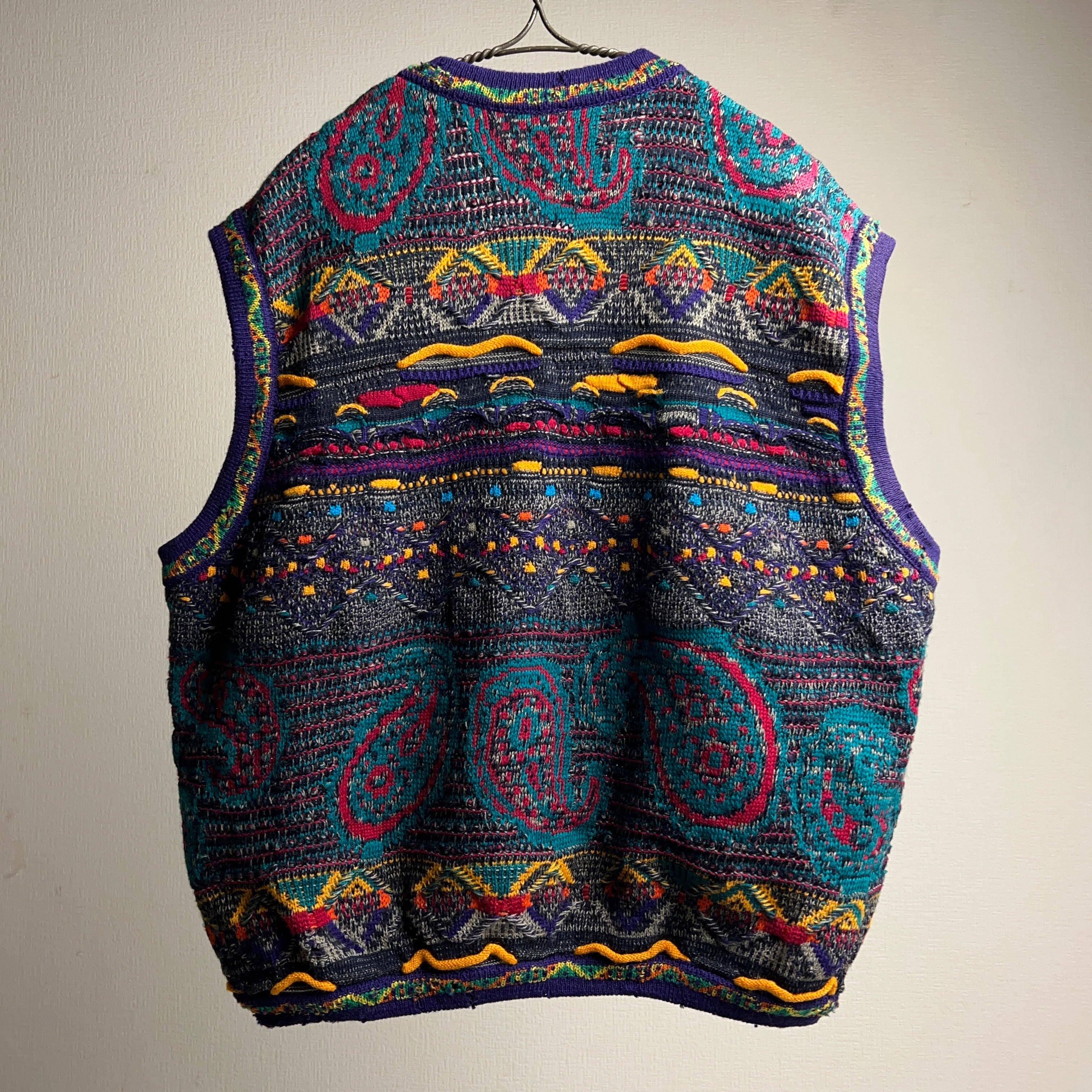 90's~ “COOGI” 3D KNIT VEST SIZE XL クージー ニットベスト 3Dニット 