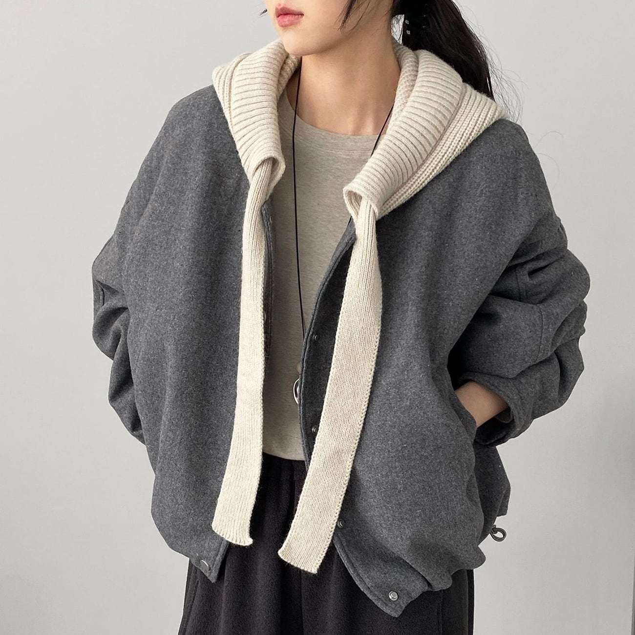 hooded short jacket j-0174
