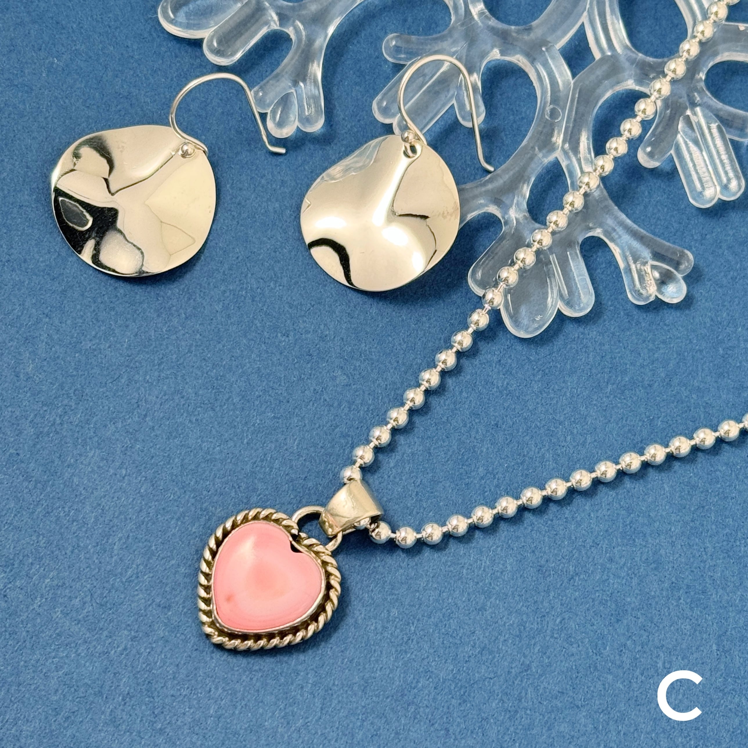 Indian Jewelry 》ハート コンクシェル ペンダント ネックレス