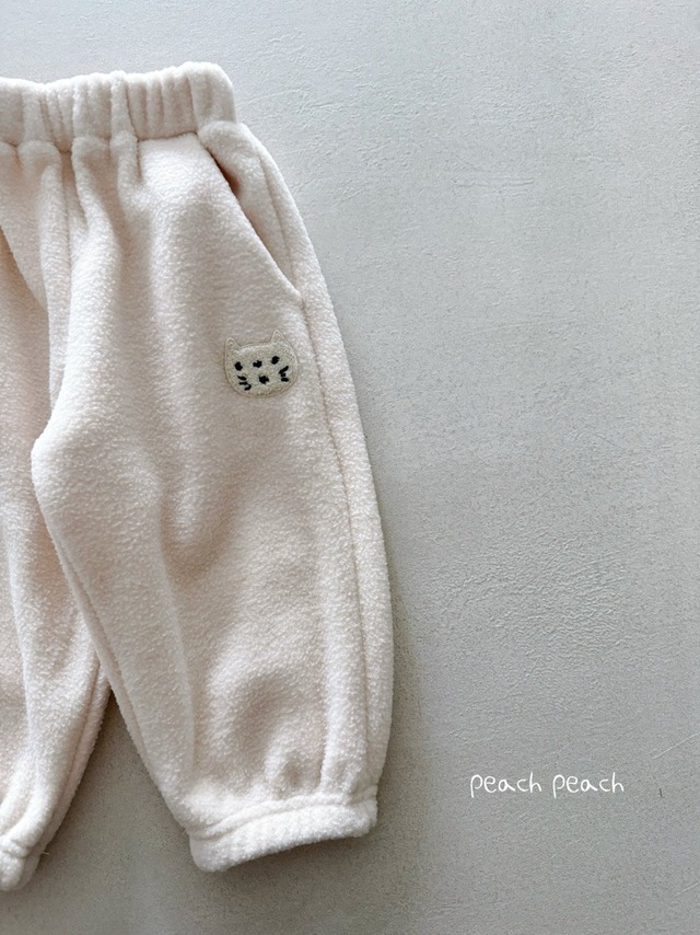 【取寄】peach peach｜cat fleece pants｜ねこフリースパンツ｜XS-XXL｜kids&jr｜25 winter
