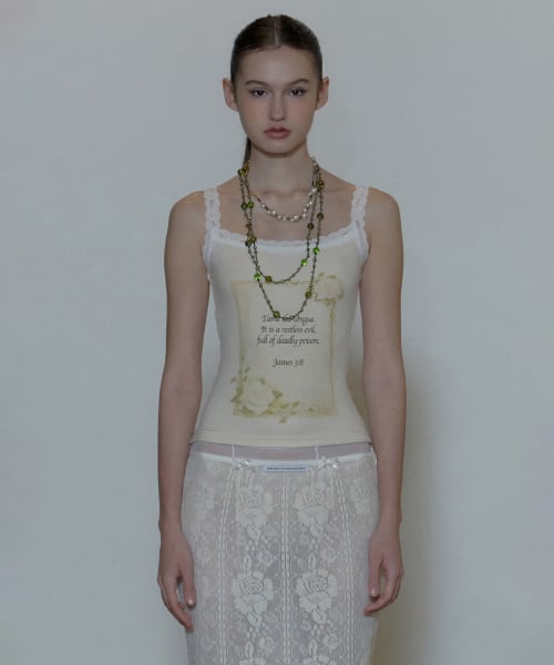 一度着用【rosymonster】 flora veil camisole 白 一度着用【rosymonster】 flora veil camisole 白