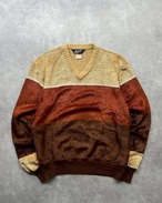 70s Levi's Color-Block V-Neck Pile Sweat