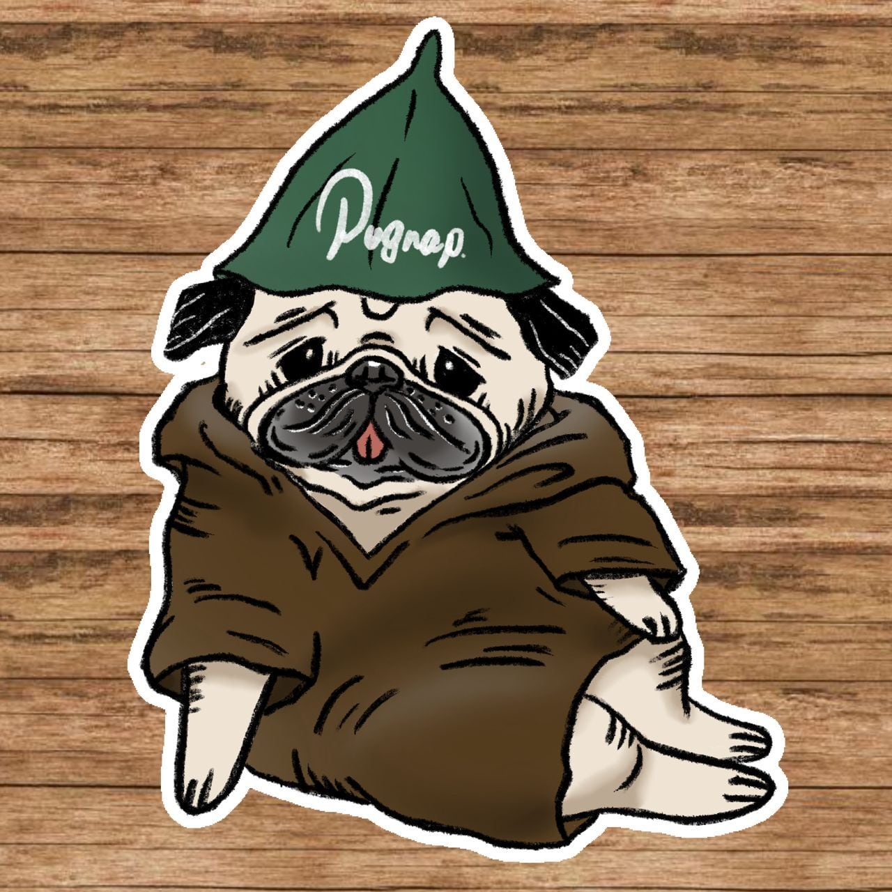 スティーブン　ヒューネック氏のパグ Relaxステッカー | Pugnap│オンラインストア