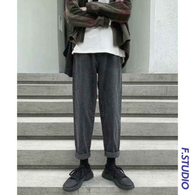 21年春 メンズ トレンド 原宿 レトロ ストレートパンツ カジュアルコーデ ストリートファッション ユニセックス ｆｔ