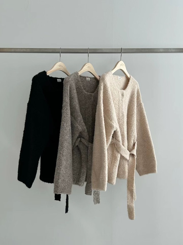 (即納) LIFFEY / Elle boucle cardigan 2color