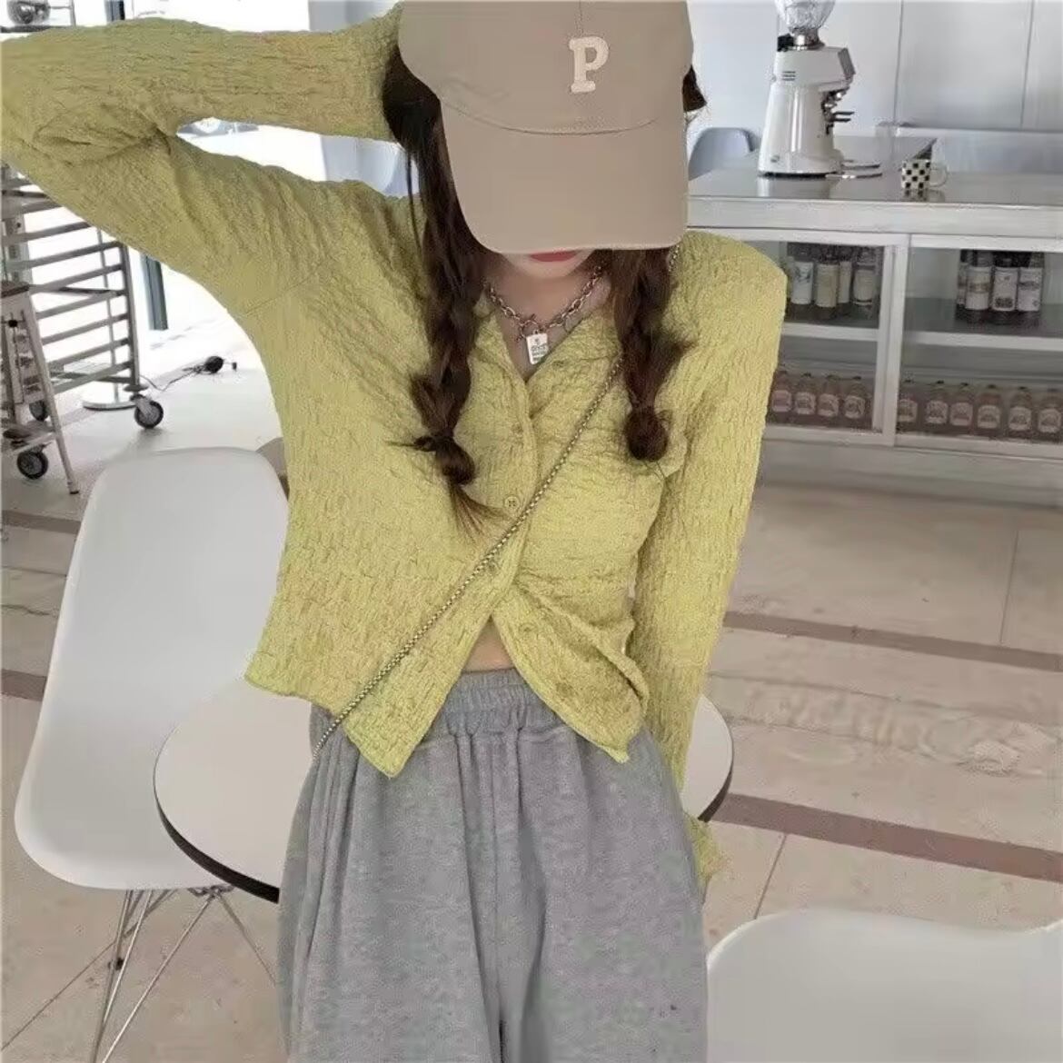 soft waffle long shirt