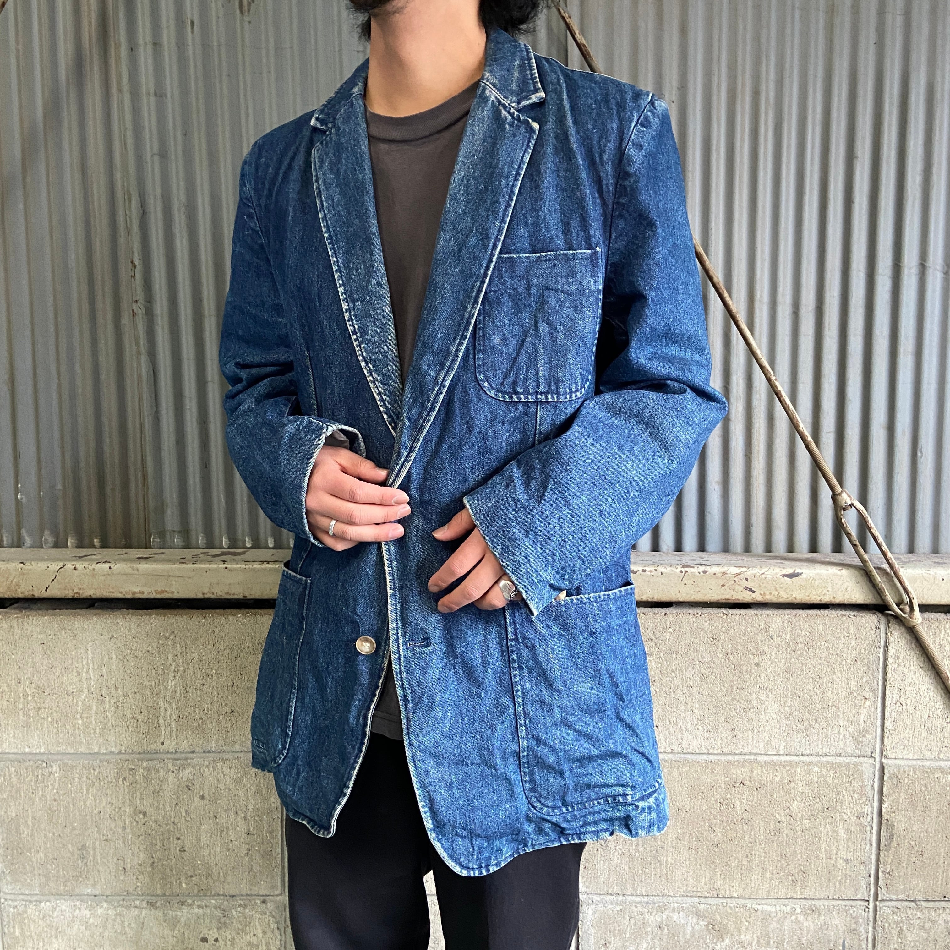80〜90年代 James River Traders デニム テーラードジャケット メンズL相当 古着 デニムジャケット 80S 90S ...