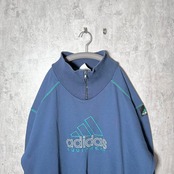 【希少】アディダス ハーフジップスウェット 90s エキップメント ロゴ刺繍