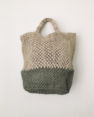 【SALE】 ジュート マクラメ ショッピングバッグ ナチュラル＋グレイ / 【SALE】Jute macrame shopping bag Nat/Grey Maison Bengal