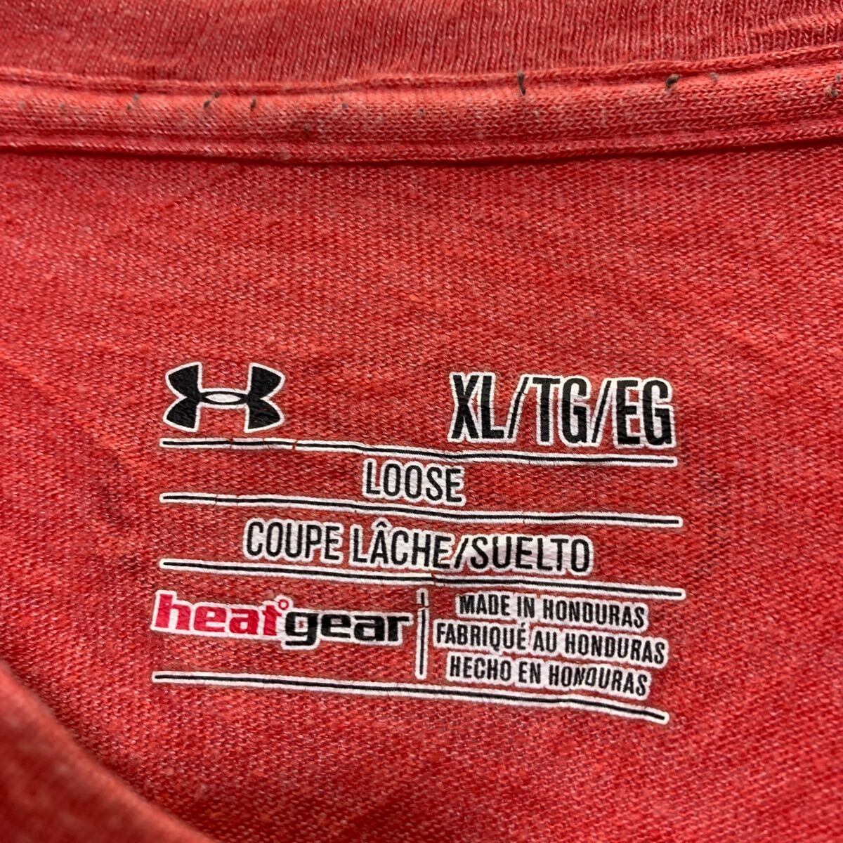 UNDER ARMOUR 半袖 プリントTシャツ XL レッド アンダーアーマー 