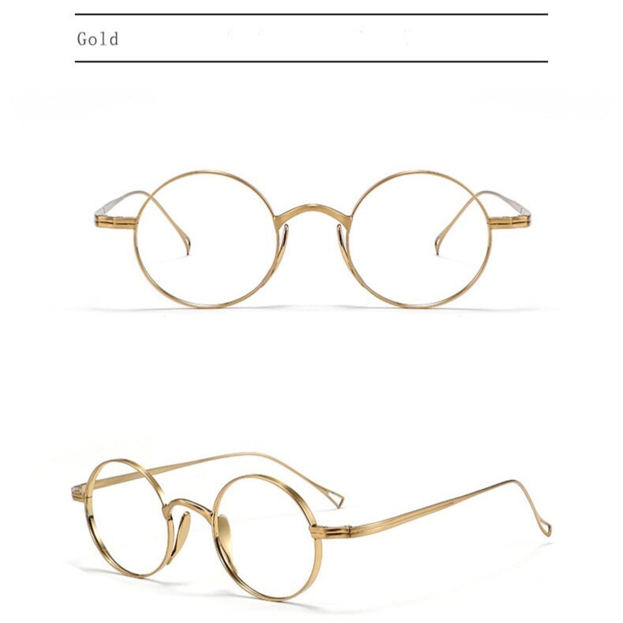 Unique Temple Titanium Glasses -round- / ユニーク テンプル チタン メガネ -ラウンド-
