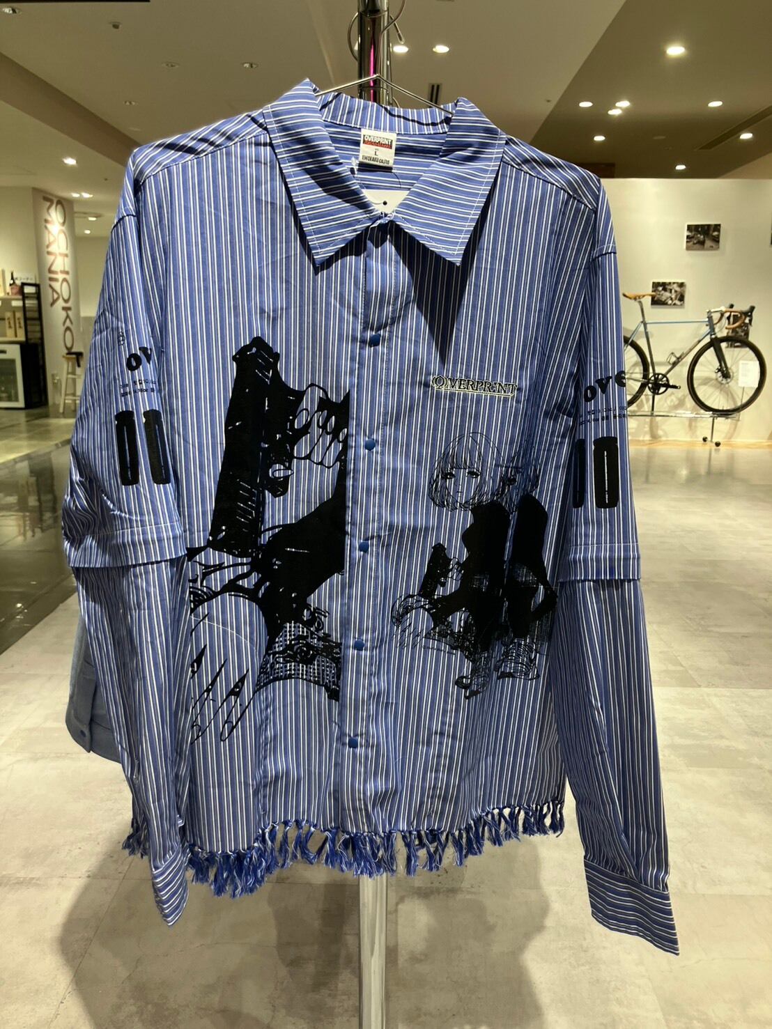 ハシジマコウスケ「purupuru OX ARM ZIP SHIRTS (STRIPE)」size「L」