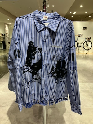 ハシジマコウスケ「purupuru OX ARM ZIP SHIRTS (STRIPE)」size「L」