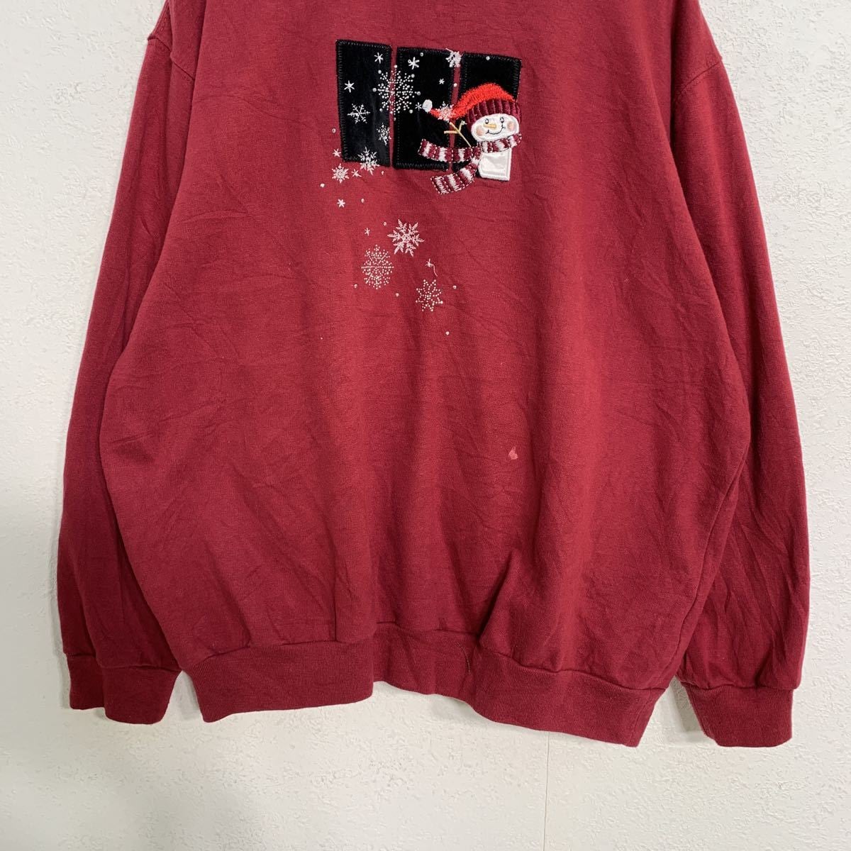 新品Ｒ.H Vintageトレーナー XS TOP STITCH ダブルネック スウェットトレーナー レディース M ボルドー