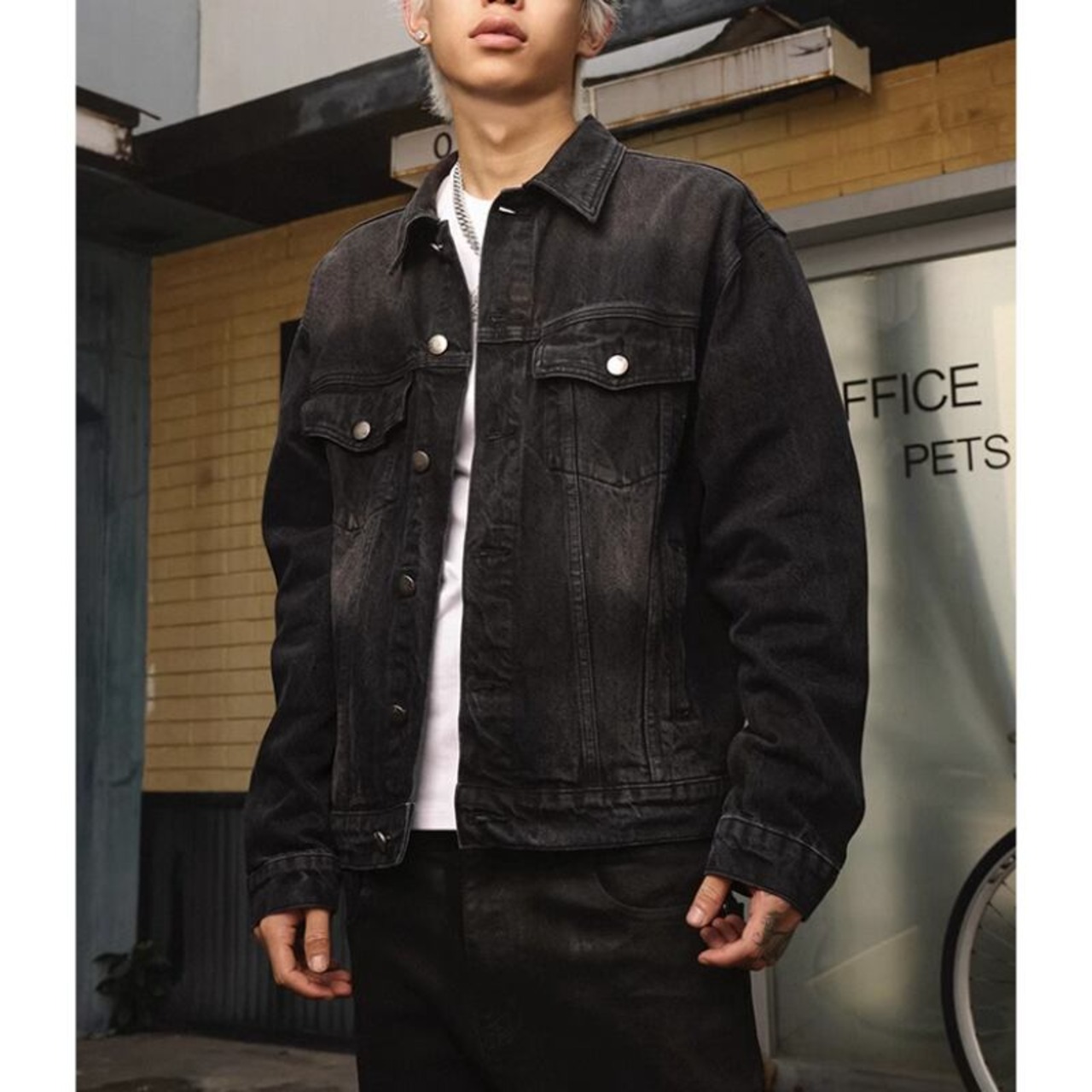 2COLOR/SOUTH embroidery logo velvet jacket - 6