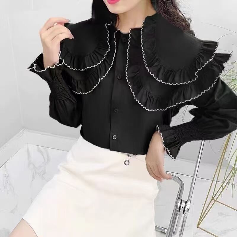 ビッグフリルカラーブラウス　AJ1079-7011