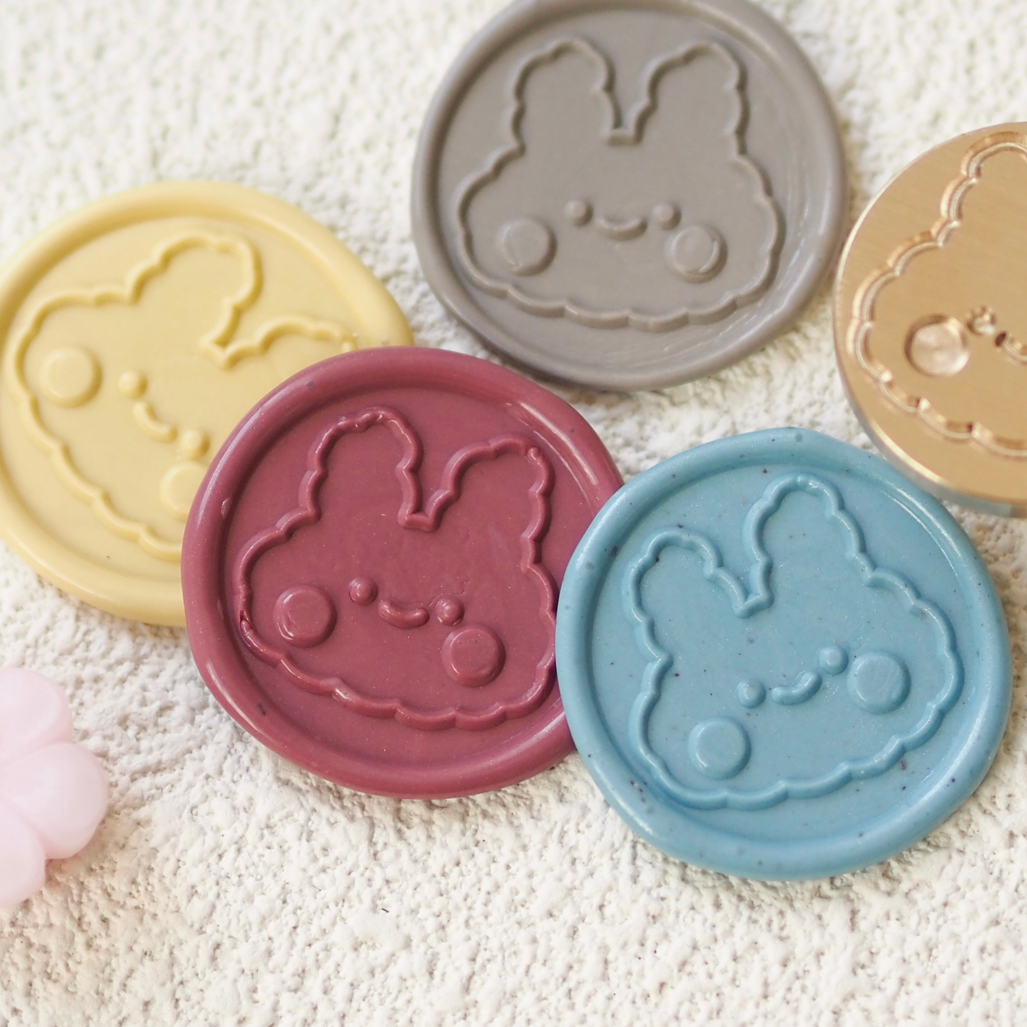 ほっぺうさぎ 25mm・シーリングスタンプ