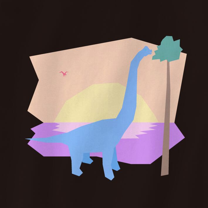 恐竜トートバッグMサイズ-ブラキオサウルス MOMSDSN マムスデザイン｜大人も子供も喜ぶイラストTシャツ＆雑貨