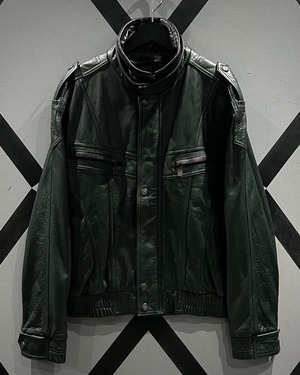 【X VINTAGE】“SAXONY” High Neck Design Vintage Leather Jacket