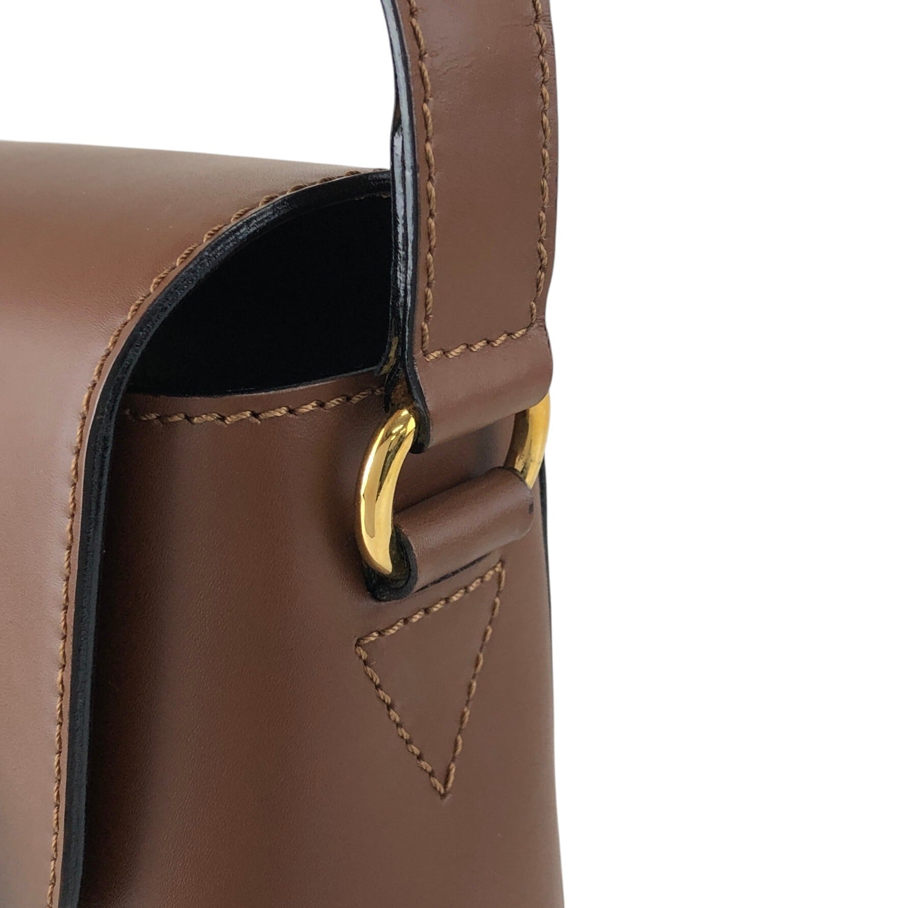 CELINE セリーヌ ショルダーバッグ ブラウン ロゴ フロントバックル