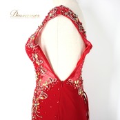 社交ダンス 衣装 スタンダード ドレス ワンピース パーティドレス 女性用 レッド系 赤 ラインストーン ビジュー 袖なし スリット 派手 編み上げ アクセサリー エレガント ドレスアップ 結婚式 お呼ばれ フェミニン おしゃれ ステージ衣装 華やか 伸縮性 細身デザイン 着やすい セクシー ビジューボディ 赤系 袖なしドレス 高級感 シンプル ラグジュアリー 衣装ダンス 謝恩会 試着可