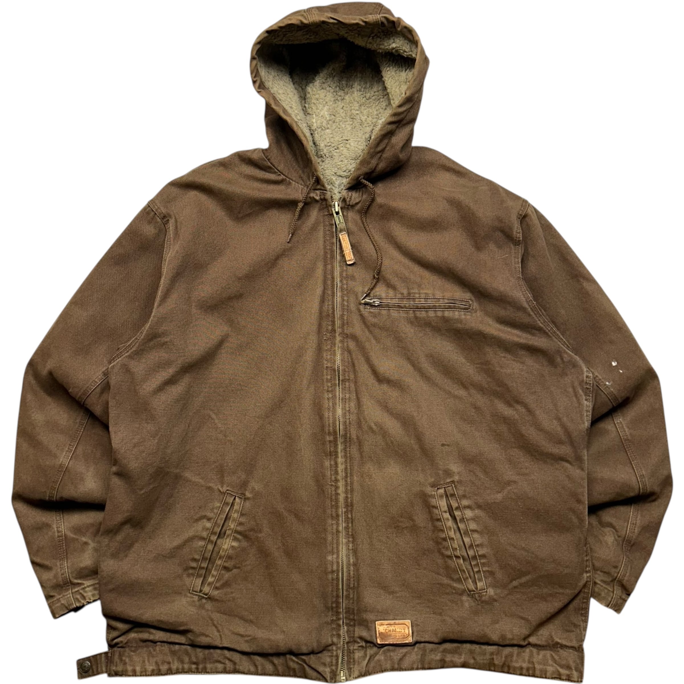 《XXL》SCHMIDT ダックジャケット ワークジャケット 裏地ボア ダークブラウン no.6466