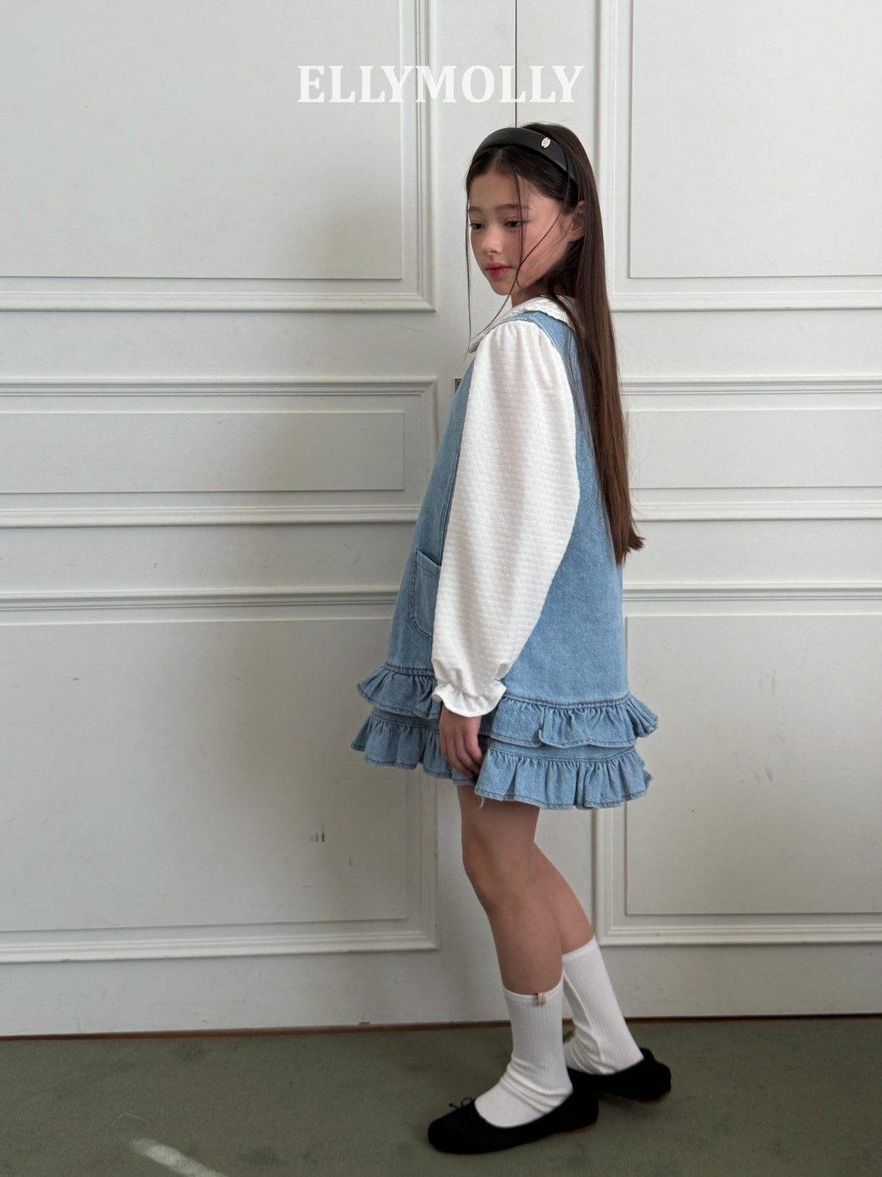 [ELLYMOLLY] Denim Little Pocket Dress +fee2 / [엘리몰리] 데님리틀포켓원피스