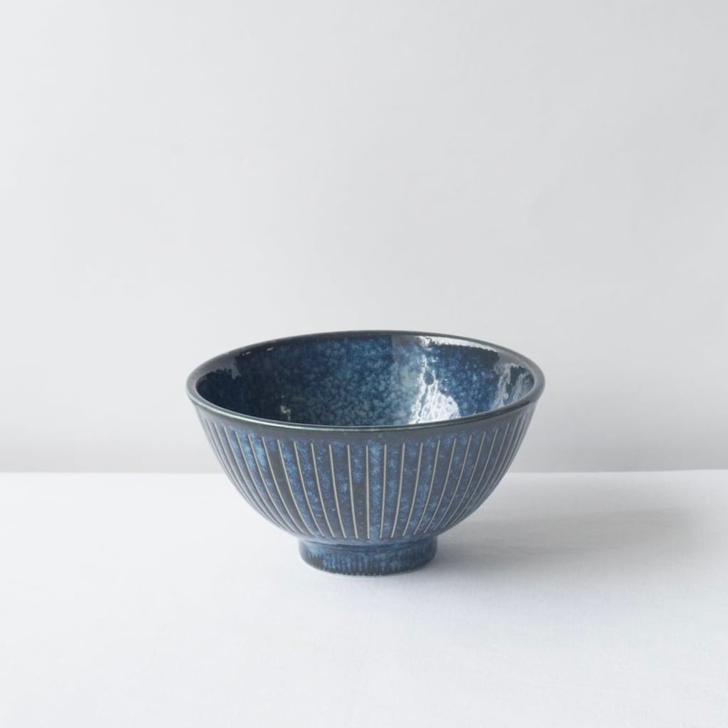 線のご飯茶碗【ネイビー】