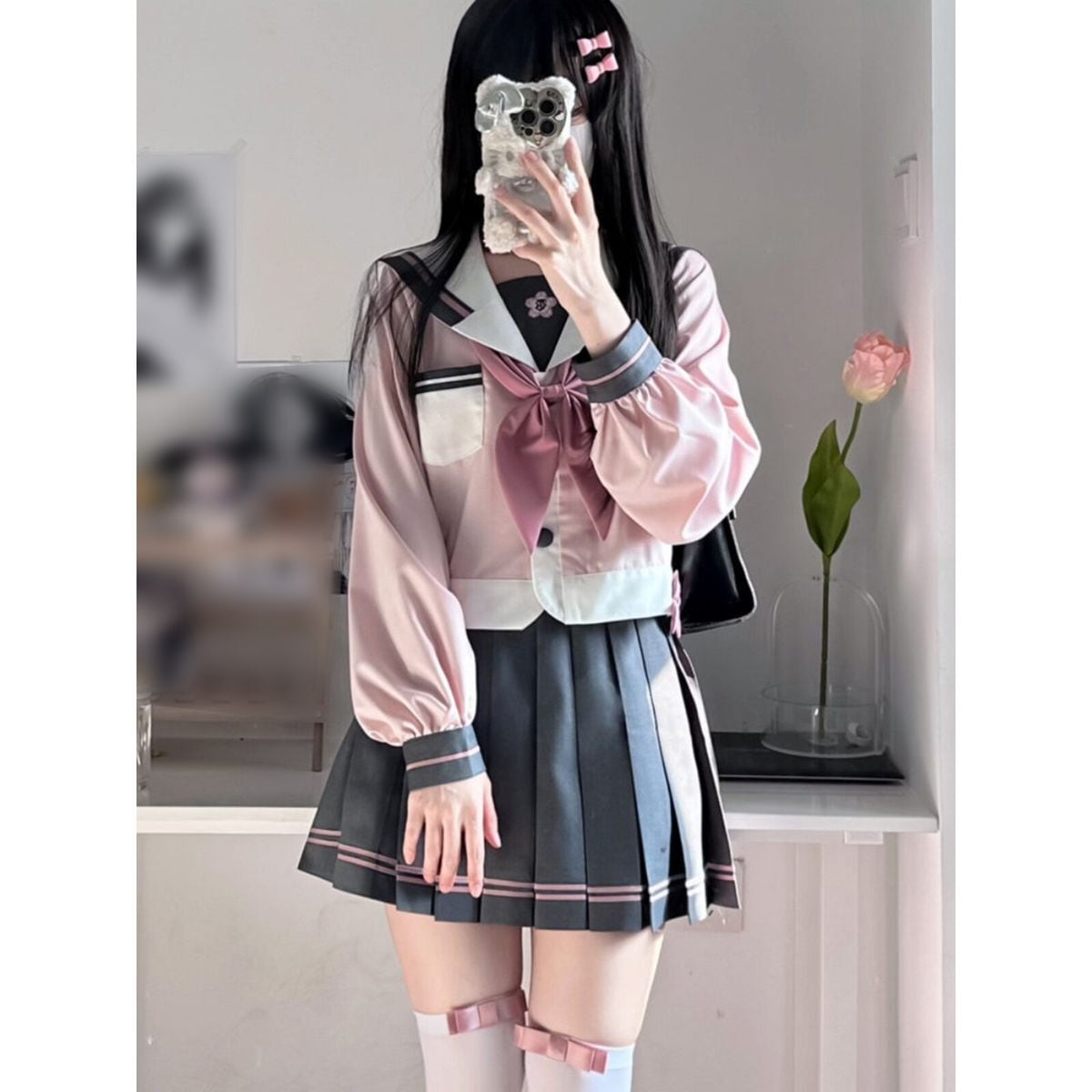 放課後のラブレター・ダスティーピンクセーラー服セットアップ